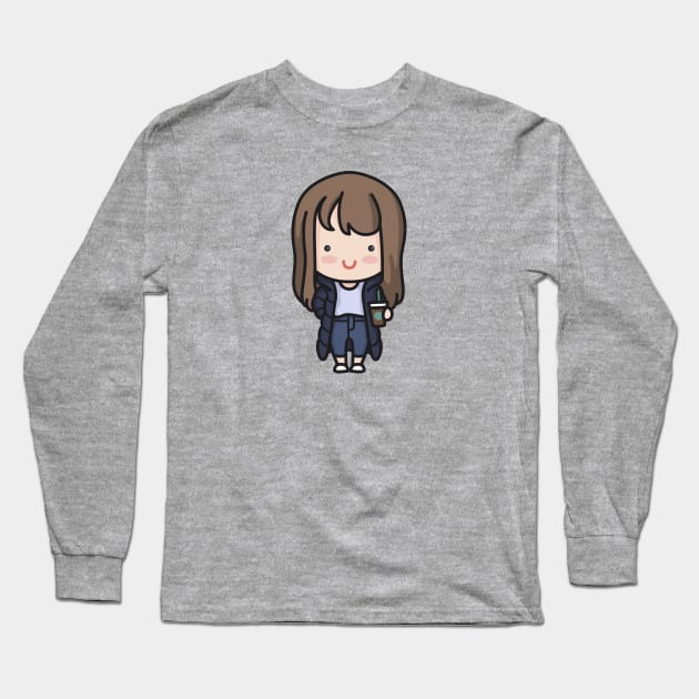 Cute Korean Hip Girl Cartoon Long Sleeve T-Shirt by SLAG_Creative